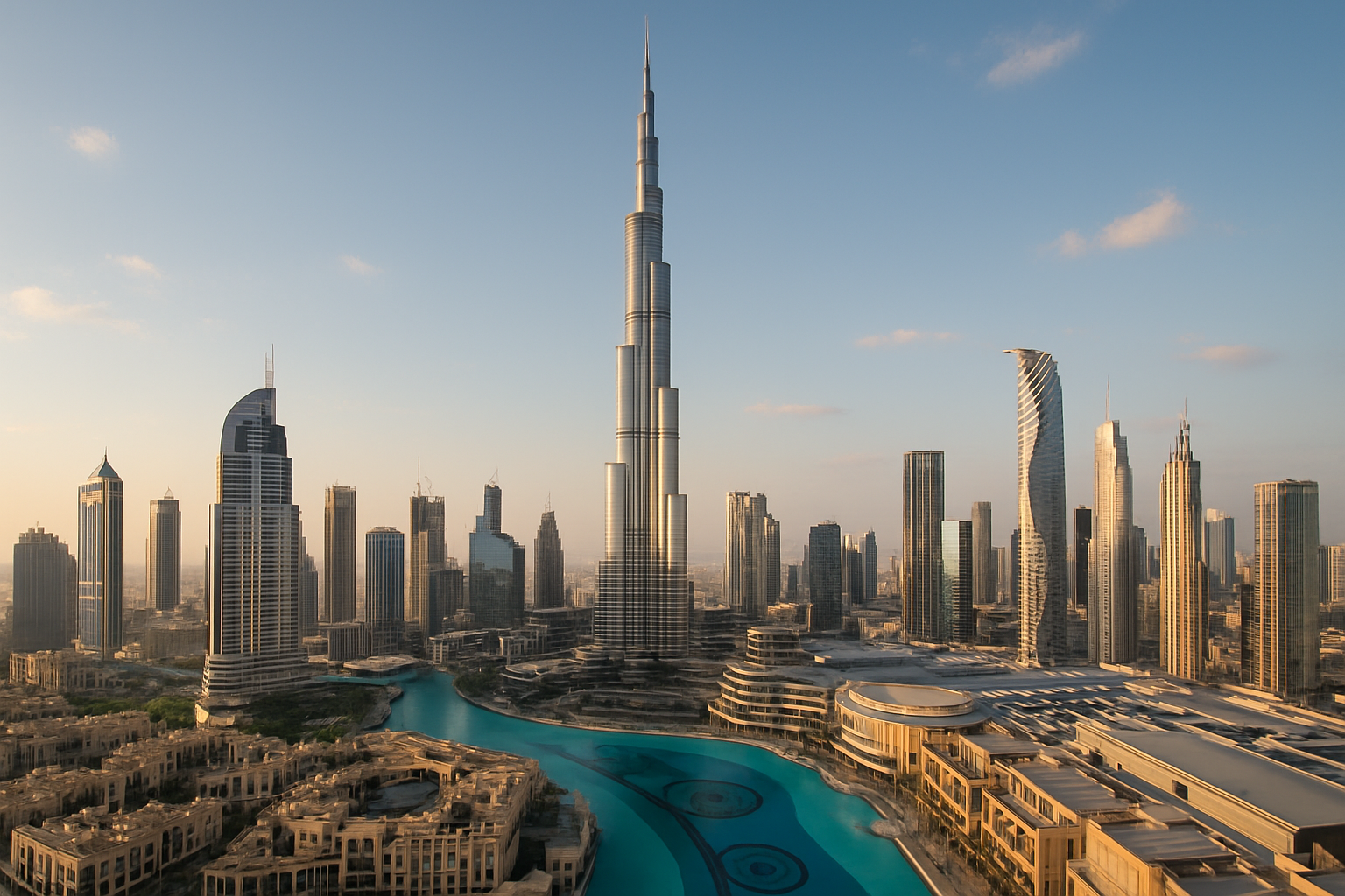Dubai skyline with prominent real estate developments